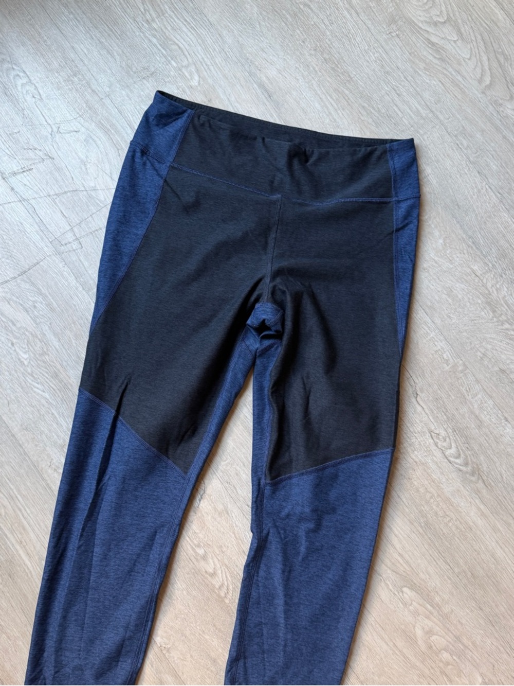 Outdoor Voices Black and Blue Colorblock Leggings
